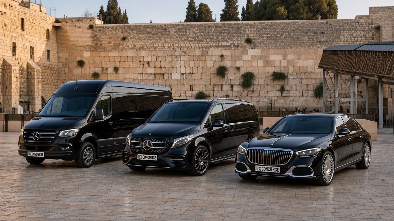 ILX Concierge vehicles at the Western Wall plaza, Jerusalem